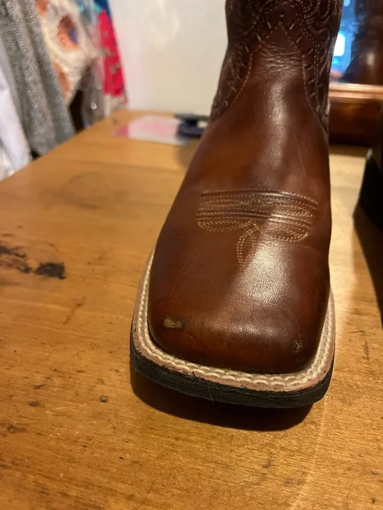 Women’s Brown Western Leather Cowboy Boots - Picture 7 of 8